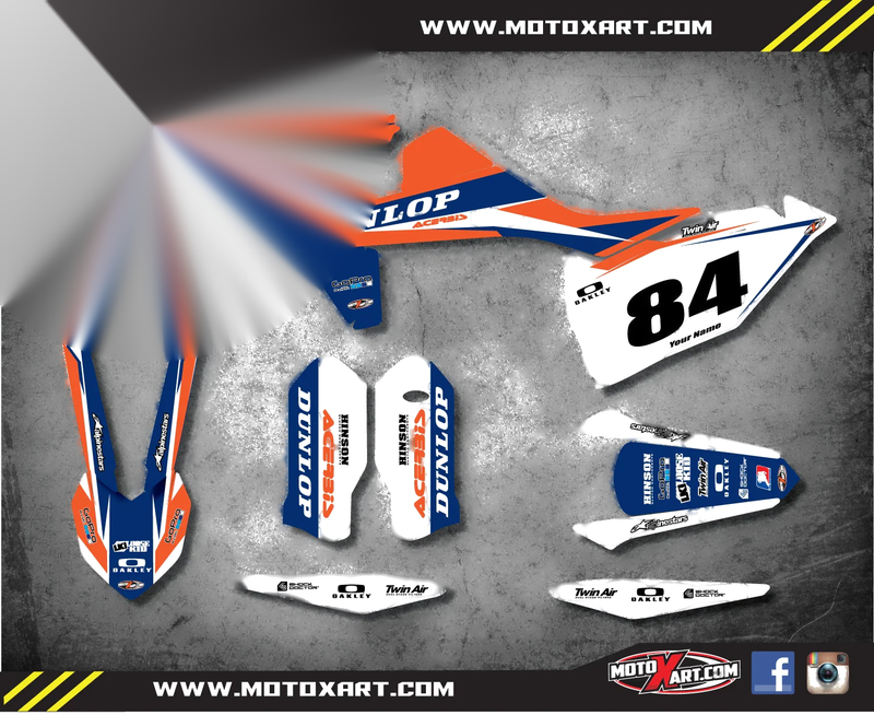 KTM SX / SXF 125 250 450 (2016-2018) FORCE Decals Custom Graphics Kit