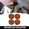 4 x M6x1.0 Orange Motorcycle Round Screw-on Reflective Warning Reflectors