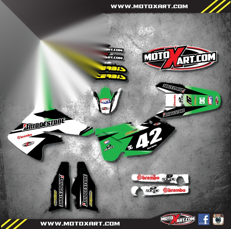 Kawasaki KXF 250 (2004-2005) - FLASH Style Decals Custom Sticker Kit