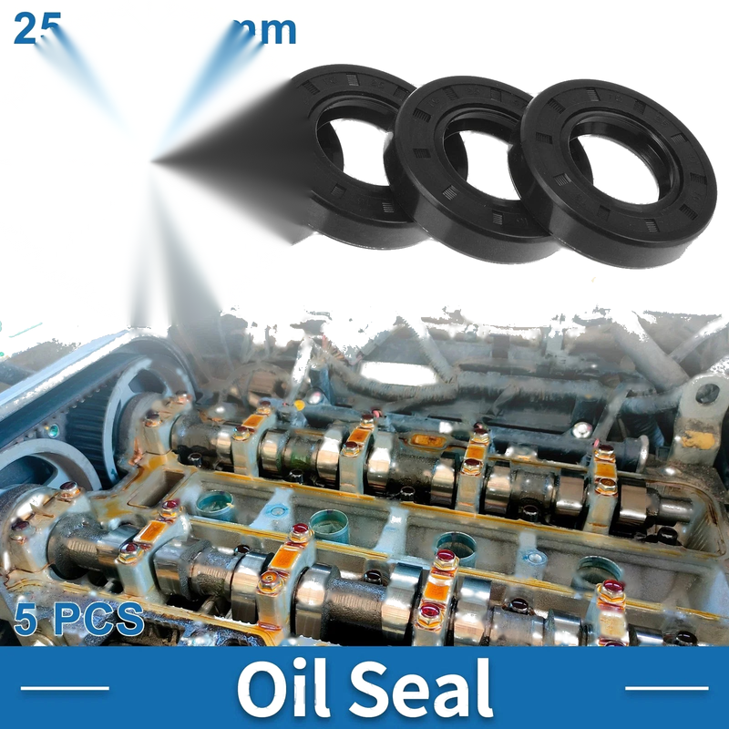 Model Oil Seal Rotary Shaft Seal Nitrile Rubber 25x47x10mm Black 5pcs