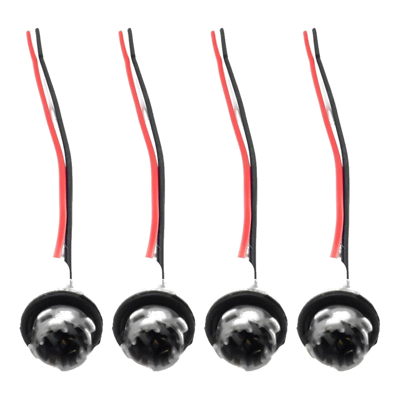 4x Connector Socket Bulb Bundle PigTail T15 Rubber Wedge LED