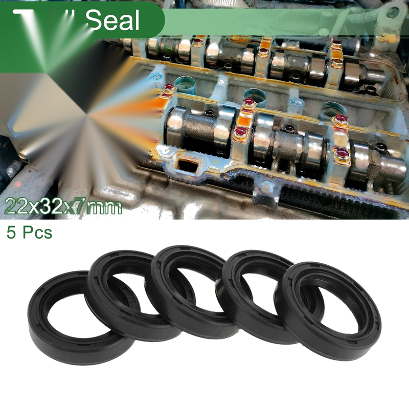 Oil Seal 22x32x7mm NBR Rubber 5 Pcs