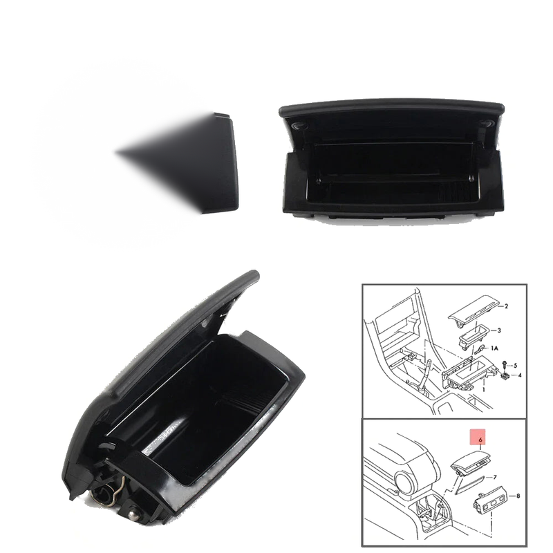 Audi A4 B6 B7 2001-2008 2 x 8E0857961M Black Car Center Console Ashtray