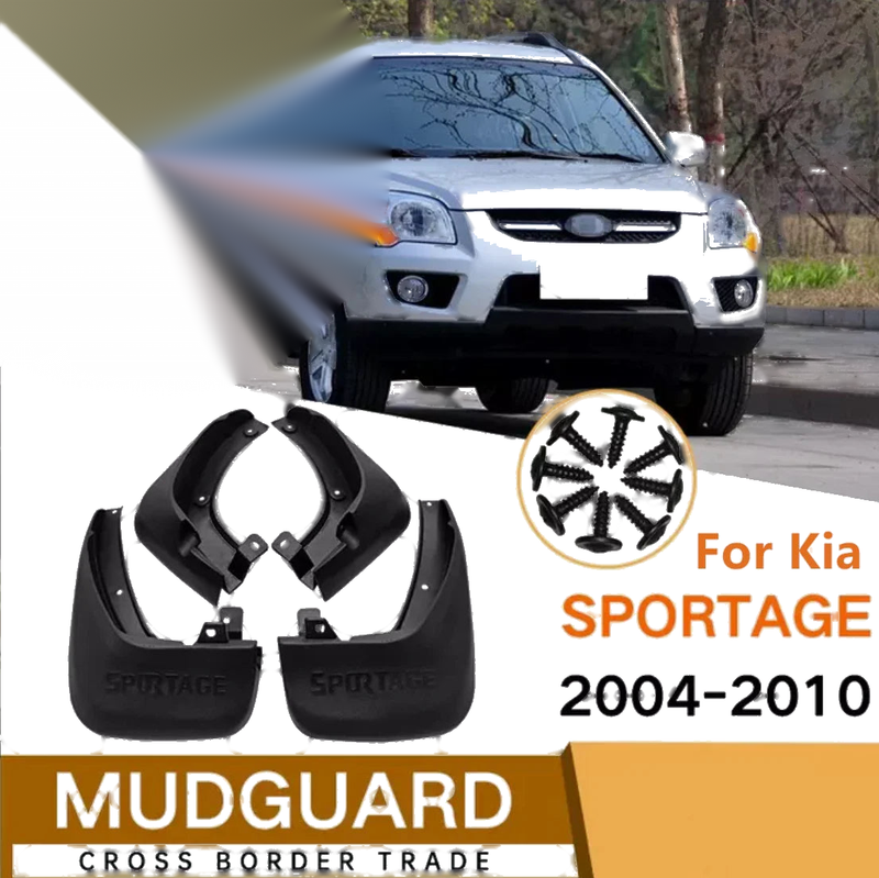 Kia Sportage 4 x Molded Splash Guards Mud Flaps Guard Fender (2005–2010)
