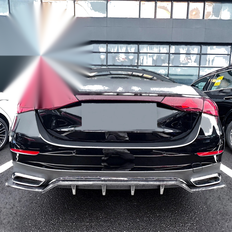 Mercedes Benz E Class 3 x Carbon Look Rear Bumper Diffuser Lip (2024-2025)
