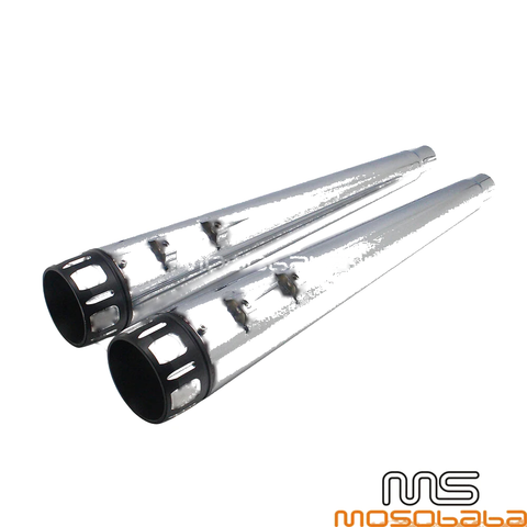 Harley Touring Chrome Exhaust Pipe Slip-On Mufflers (1995-2016)