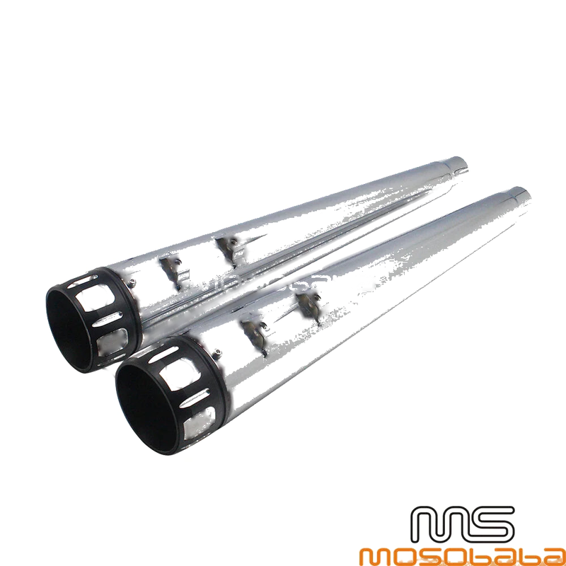 Harley Touring Chrome Exhaust Pipe Slip-On Mufflers (1995-2016)