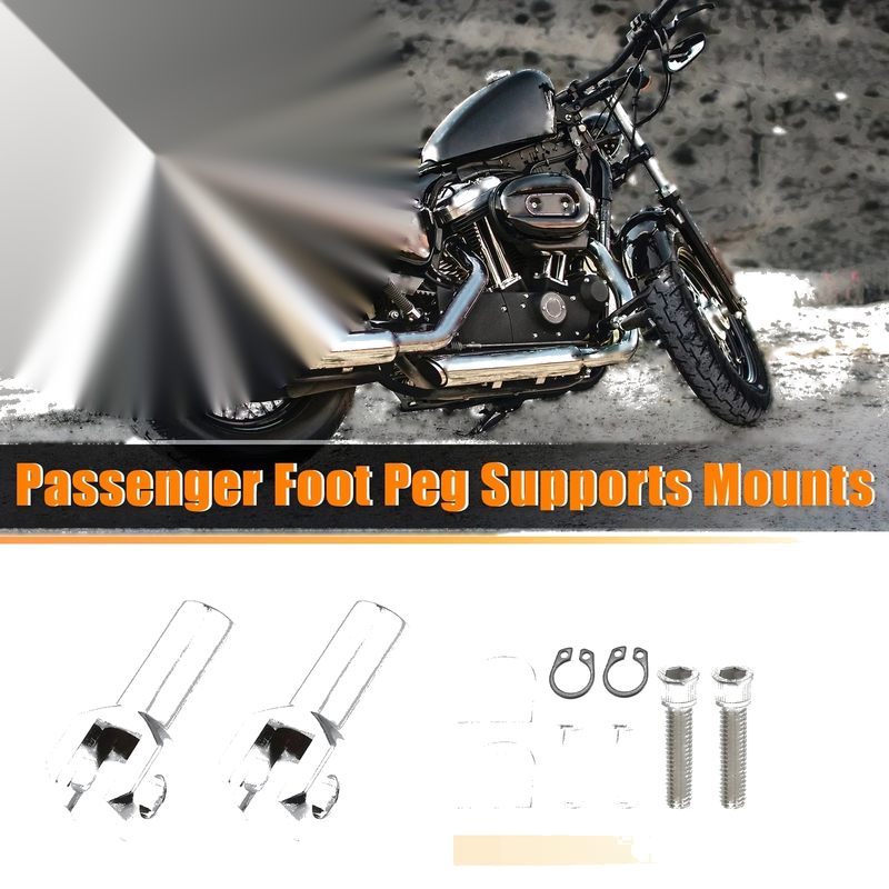 Harley Softail Silver Tone Passenger Foot Peg Footrest Mounts Clevis