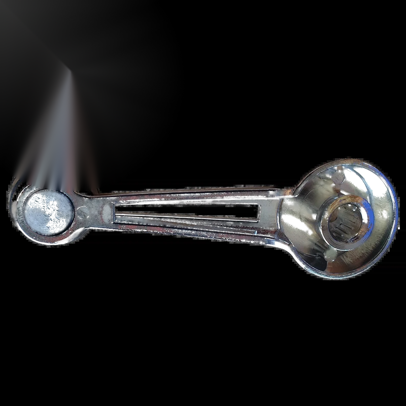 Ford Falcon / Mustang / Bronco Chrome Window Crank W/ Black Knob (1967–1977)