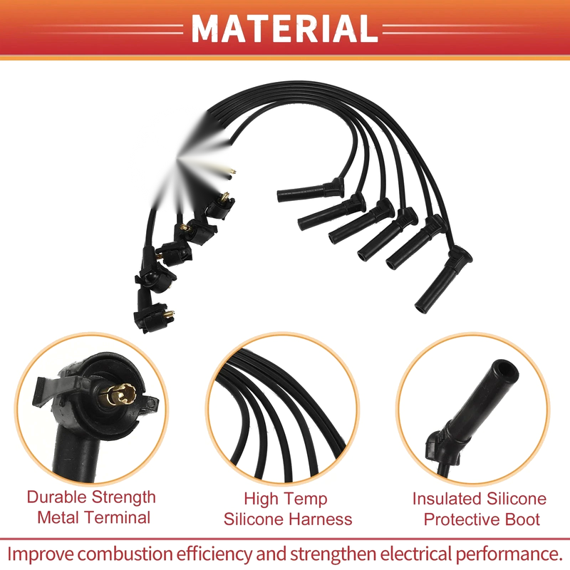 Ford Explorer 6 x Spark Plug Wire Ignition Coil Cables (2004-2010)