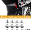 Motorcycle Universal M6 License Plate Screws Cover 45mm Silver Tone 4 Pcs