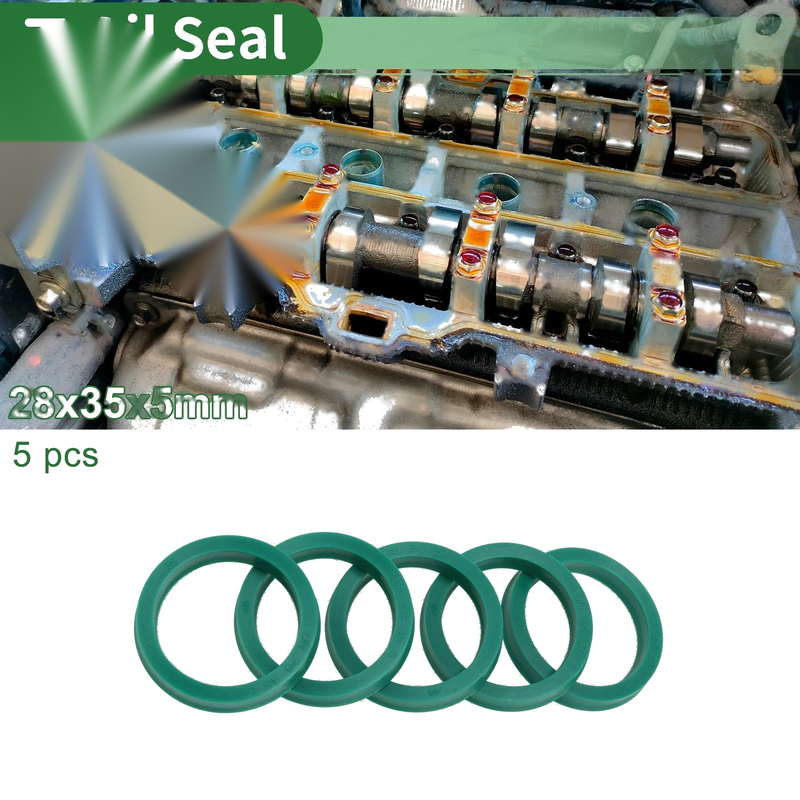 MakeModel Oil Seal 28x35x5mm 5 Pcs Rotary Shaft Seal TPU High Pressure Green