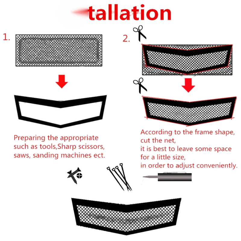 Universal Car 100x33cm Silver Aluminium Racing Grille Mesh Vent