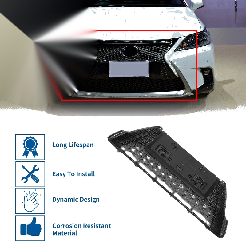 Lexus CT200h (2017) - Black Front Lower Hood Bumper Grille