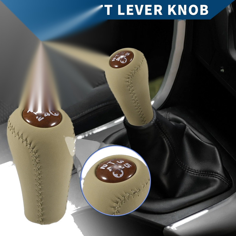 Toyota 4Runner 5 x Gear Shift Knob Faux Leather Brown (1993–2001)