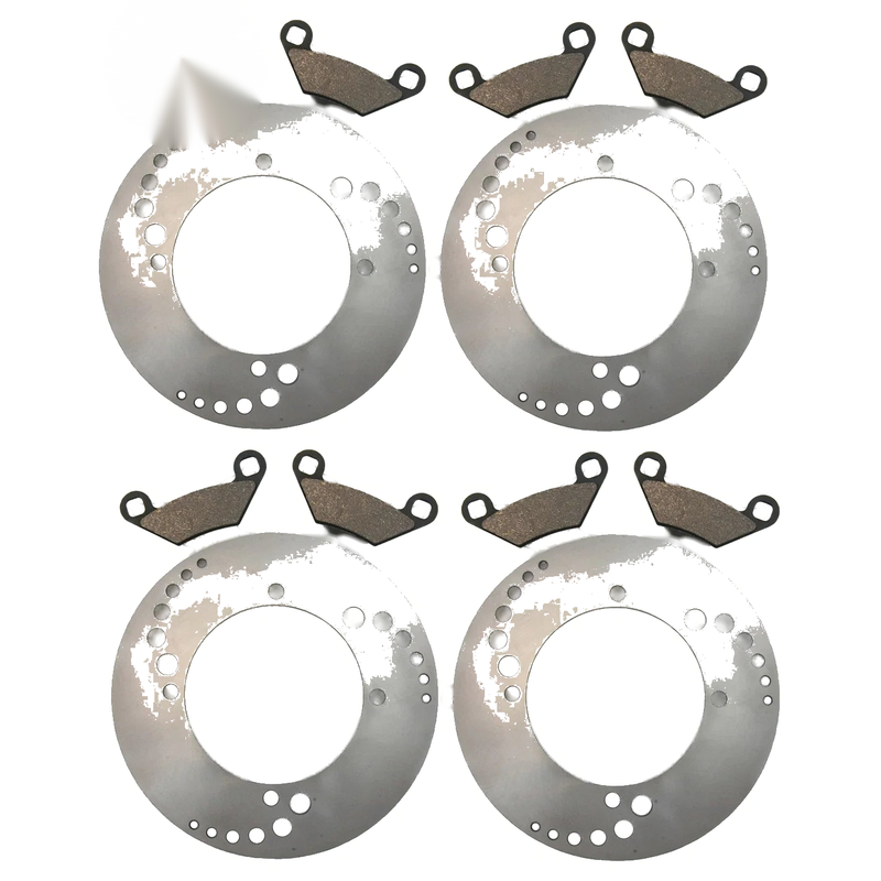 Polaris Scrambler 1000 2 x Front & Rear Disc Rotors & Semi-Metallic Pads