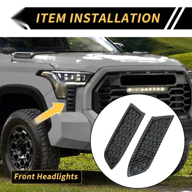 Toyota Tacoma Carbon Fiber Headlight Grille Vent Covers (2016-2023)