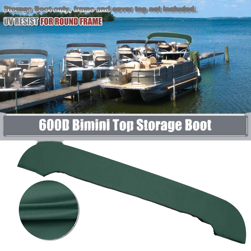 Boat Bimini Top Storage Boot Green 85-90 W 600D Sock