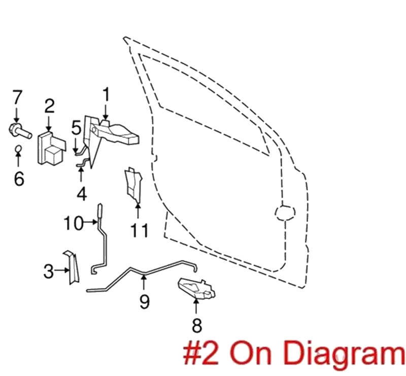 Dodge Caliber, Compass Front Right Door Lock Latch (2007-2010)