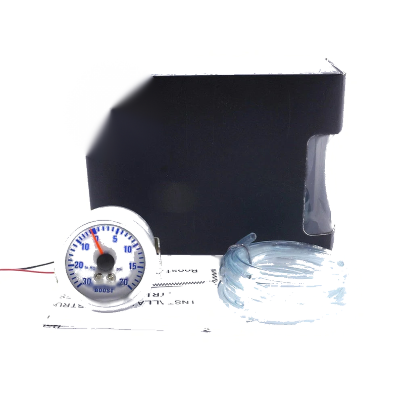 Car 12V 30–20 PSI Blue Light Boost Pressure Gauge 52mm Turbocharger
