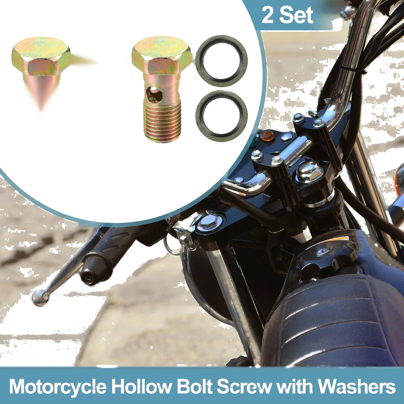 2 x Bolt Screw with Washer / M14x1.5 34mm / Motorcycle