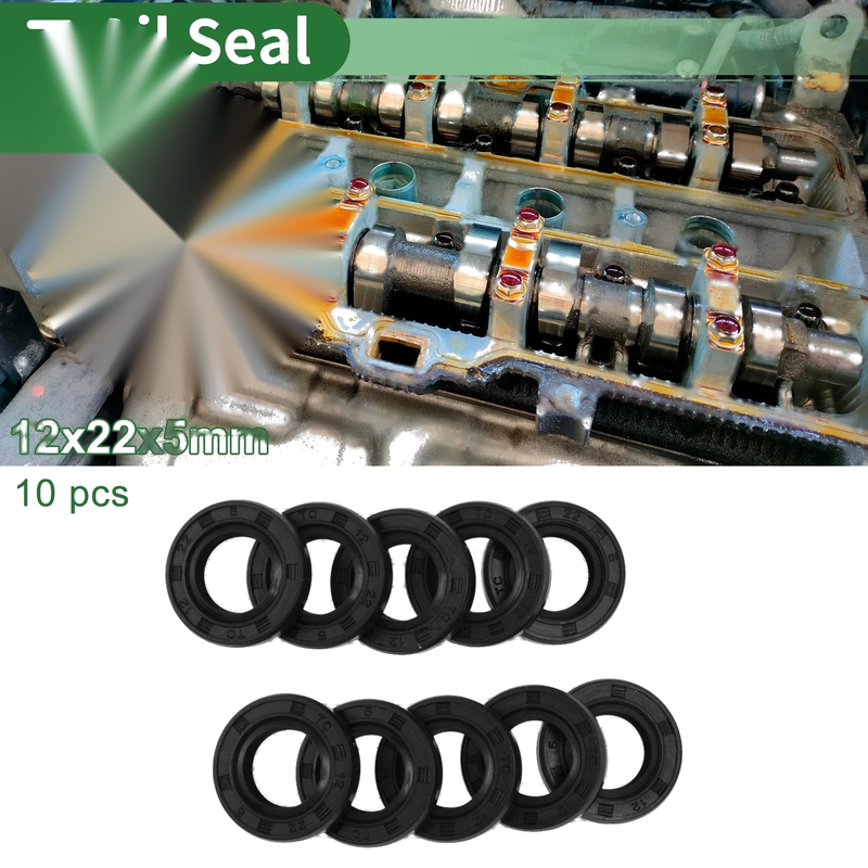 Oil Seal 12x22x5mm NBR Rubber Rotary Shaft Seal Black