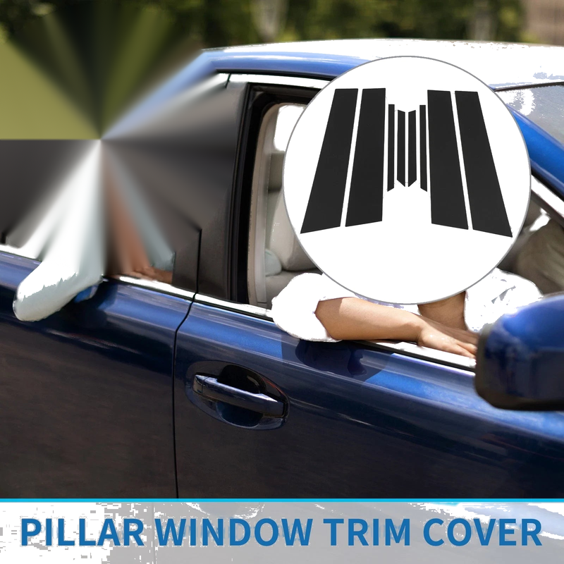 Toyota CHR Black 8 Pcs Door Pillar Window Trim (2017-2023)