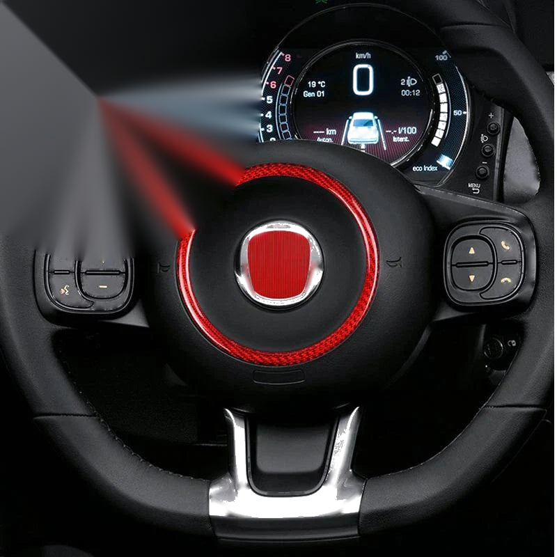 Fiat 500 2012-2019 Dry Carbon Fiber Steering Wheel Center Trim Ring