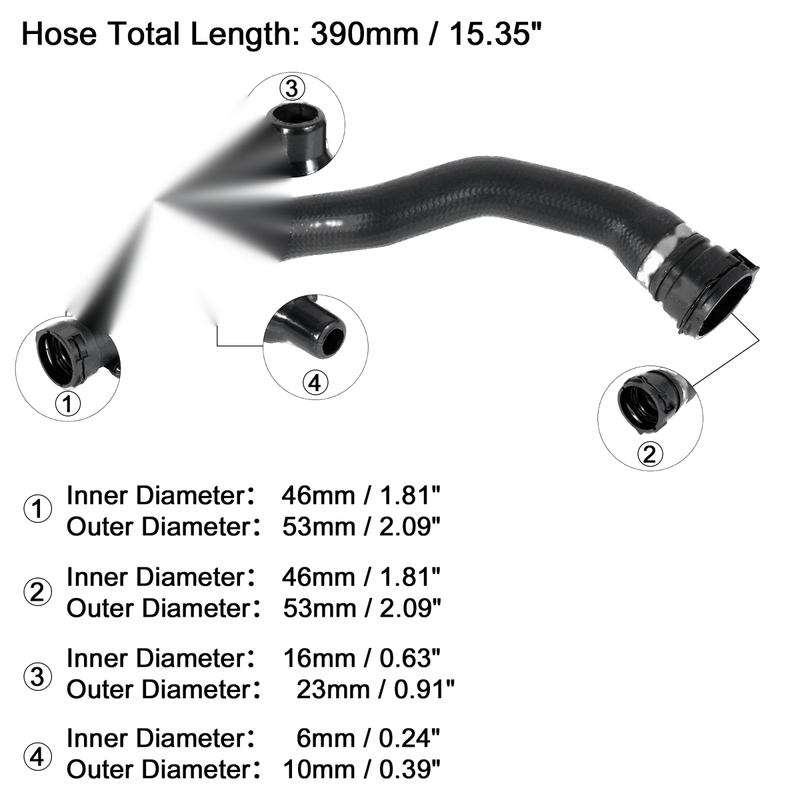 BMW X3 Radiator Water Hose from Expansion Tank (2015-2017)