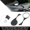 7 / 8" Handle Bar 2 x 10mm Round Motorcycle Rear View Side Mirrors Folding