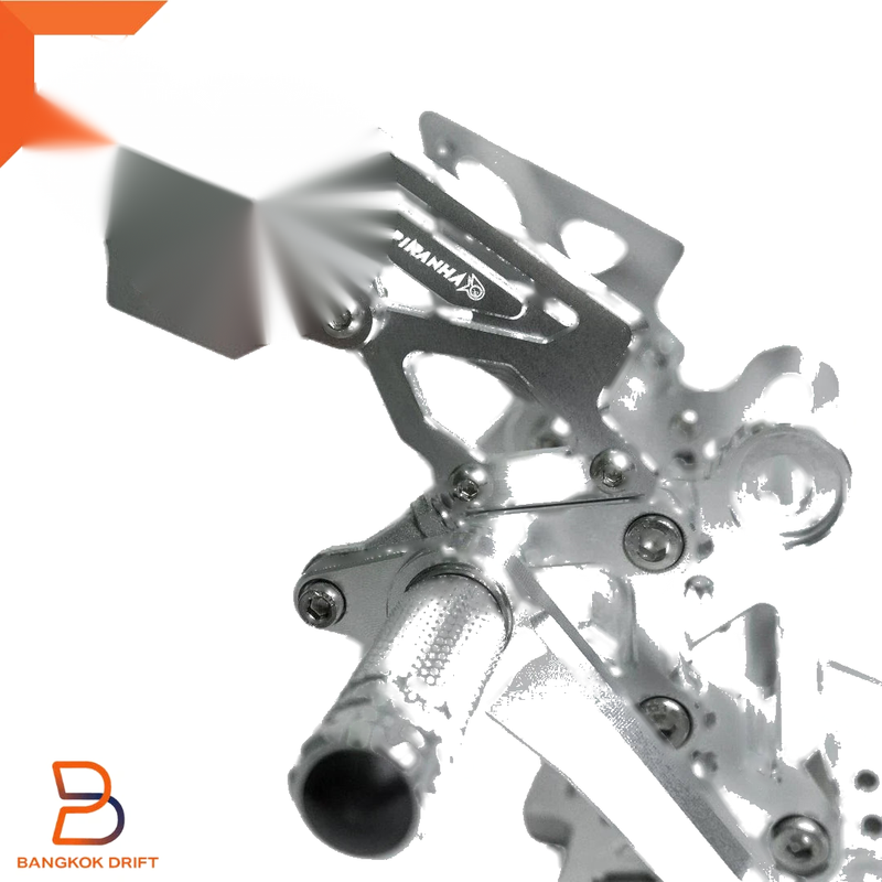 Honda Monkey 125, Grom MSX125 Silver Adjustable Rear Footpegs (2018-2023)