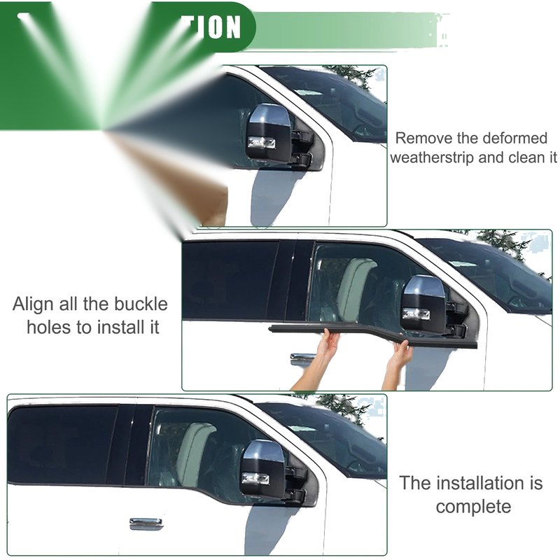 Ford F-250 (1999-2016) Black Front Right Window Belt Weatherstrip