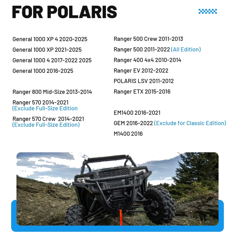Polaris Ranger 500 2 x Tailgate Cable (2011–2022)