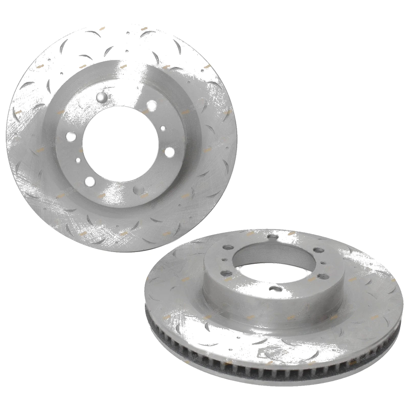 Prado GRJ150 / KDJ150 2 x Front Slotted + Dimpled Disc Rotors (2009–2019)