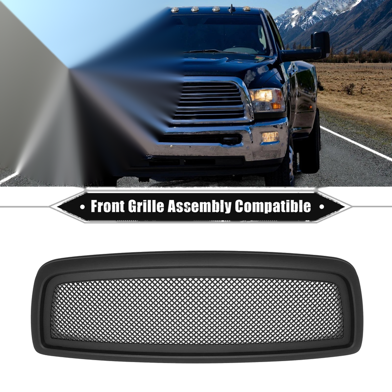 Dodge Ram 1500 2009-2010 Durable Matte Black Front Grille Assembly