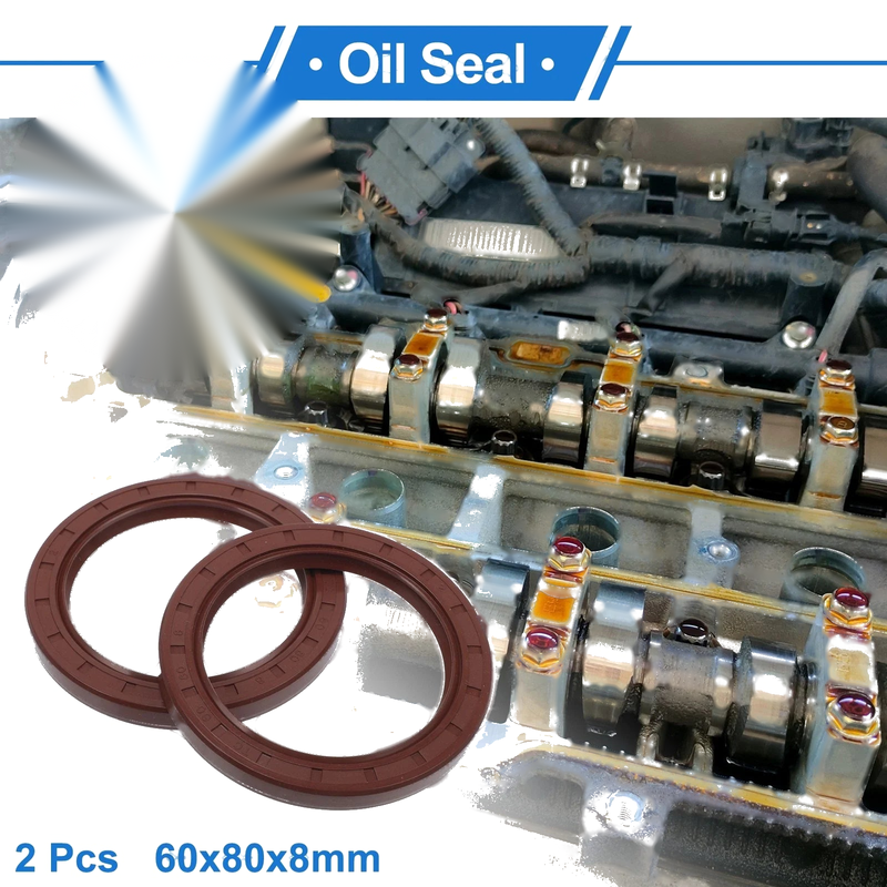 MakeModel Oil Seal 60x80x8mm Brown 2x Shaft Seal FKM Rubber