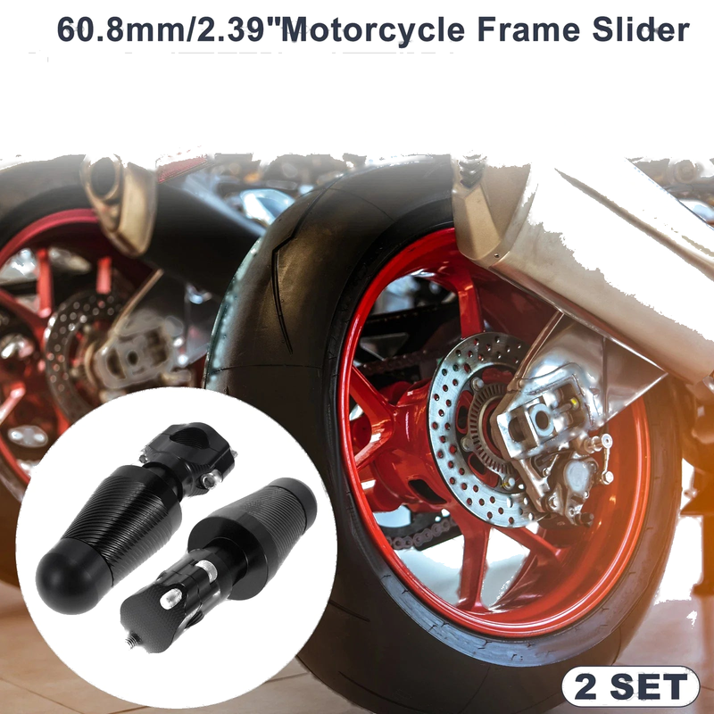 Model 0.87"-1.1" Aluminum Alloy Motorcycle Slider Frame 2 x Black (Year-Year)