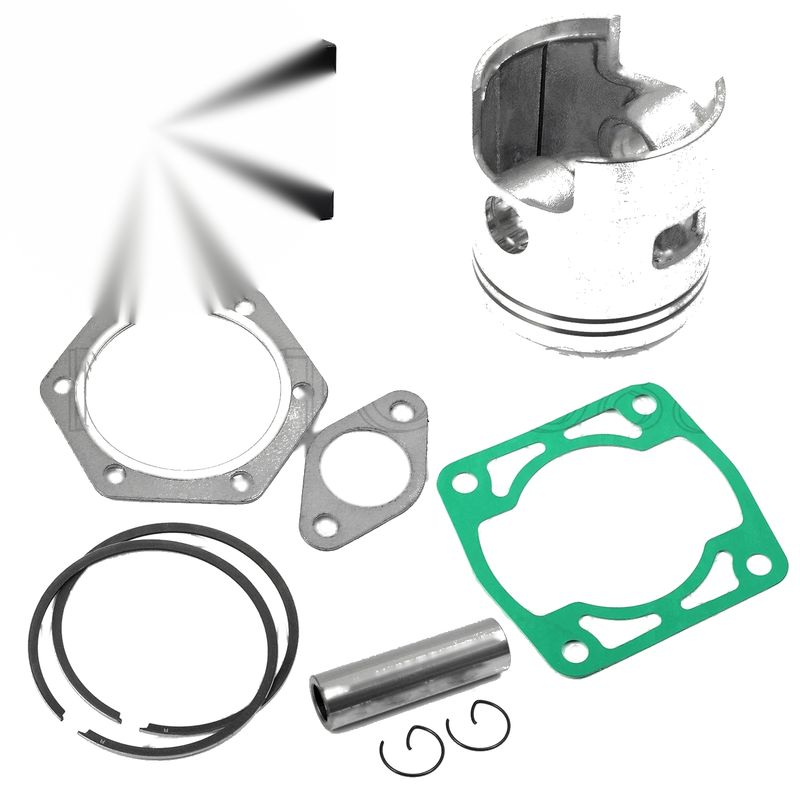 EZGO 2-Cycle Golf Cart 0.5mm Oversize Piston & Ring Gasket Kit (1976–1988)