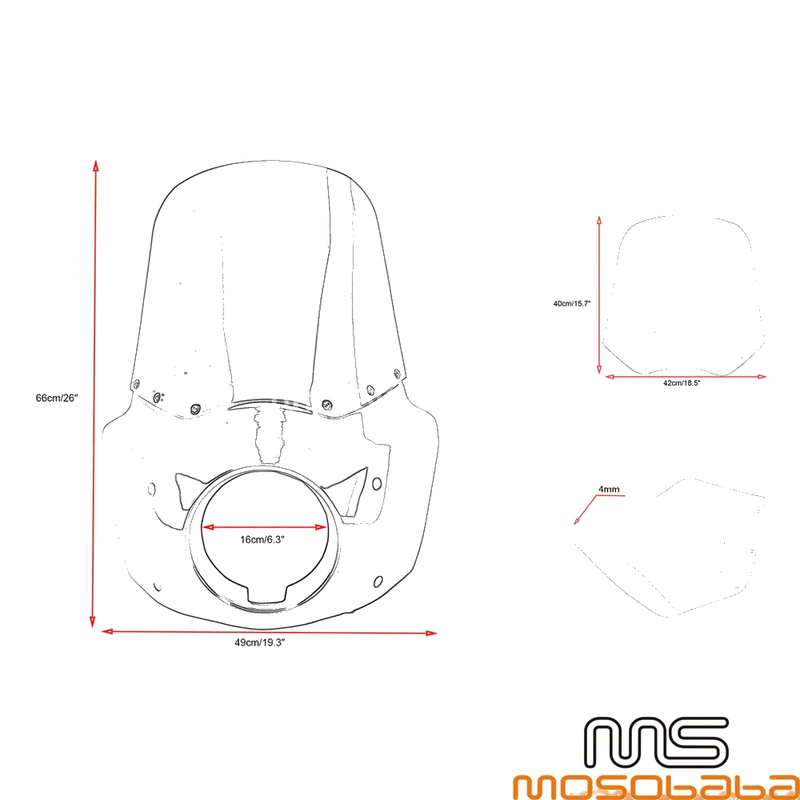Harley Dyna FXR FXDWG FXDB FXD 15" Smoke Headlight Fairing Windshield (2006-2017)