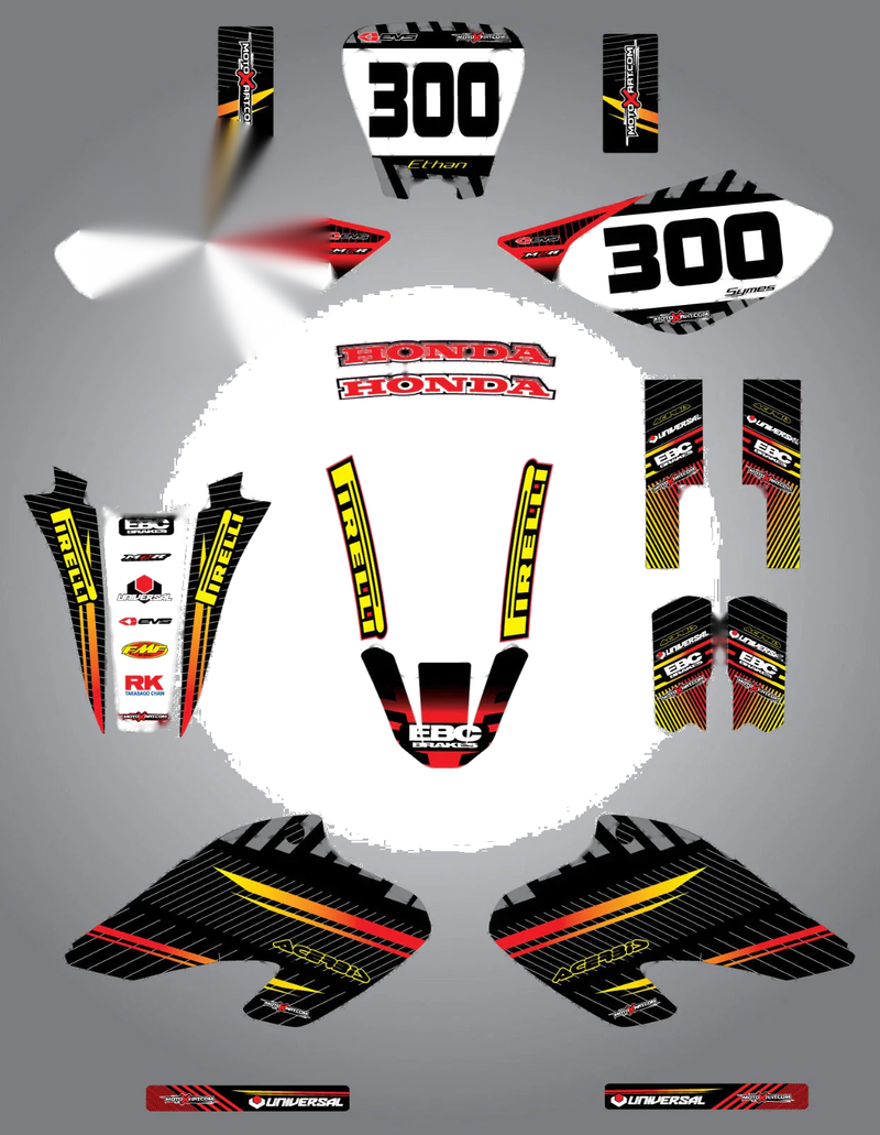 Honda XR 80 100 Custom Graphic Kit (2001-2003)
