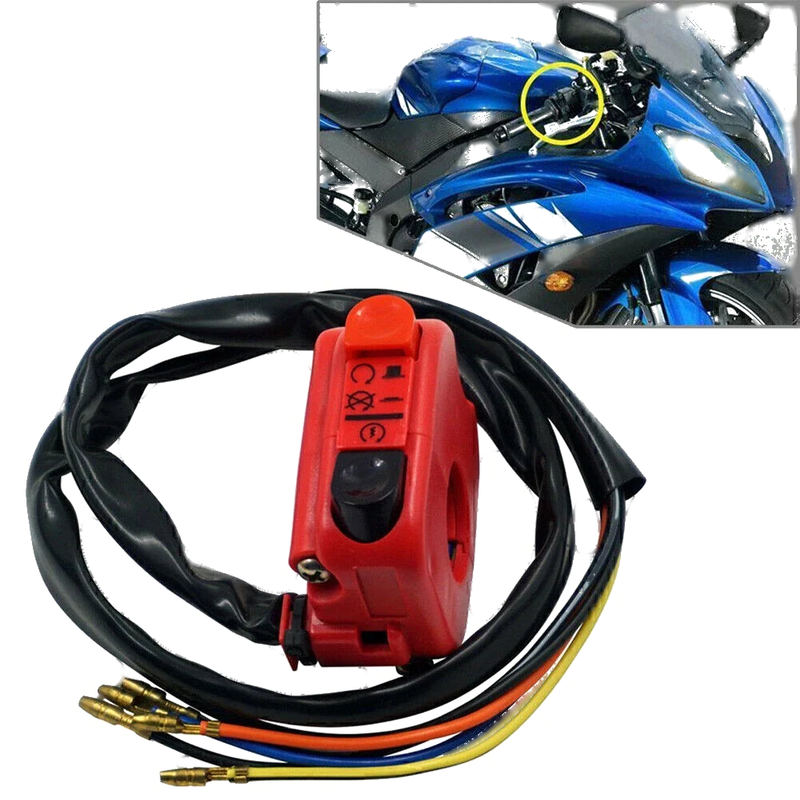 Universal Motorcycles - RED 7/8" Handlebar Ignition Switch