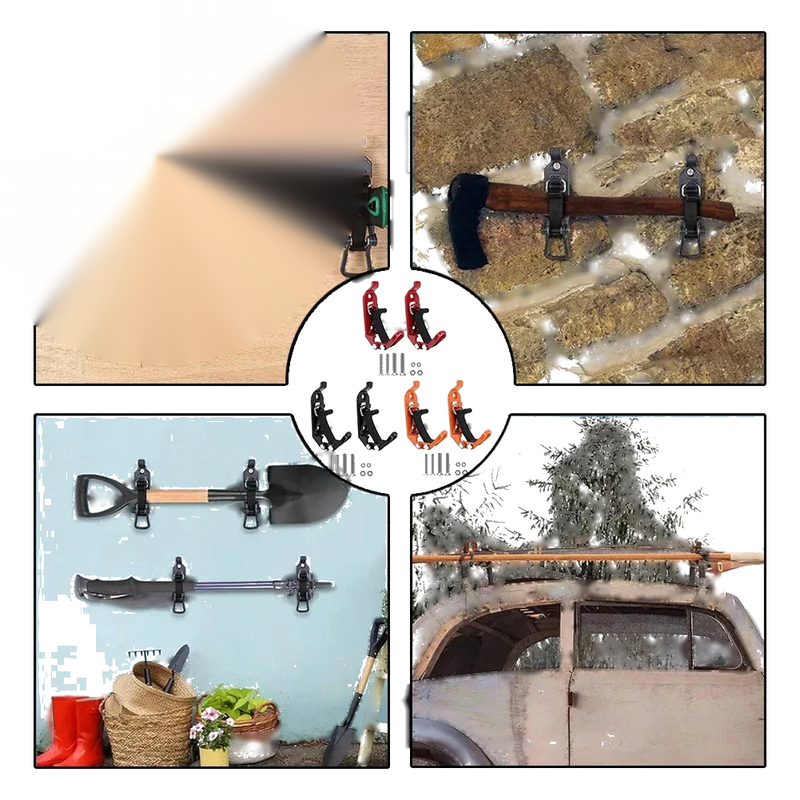 Rubber Clamp Shovel Holder Roof Rack 4 x Screws