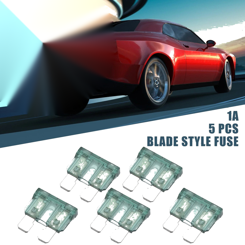 Car Boat Truck SUV RV Motorcycle Green 5pcs Blade Style Fuses 1A
