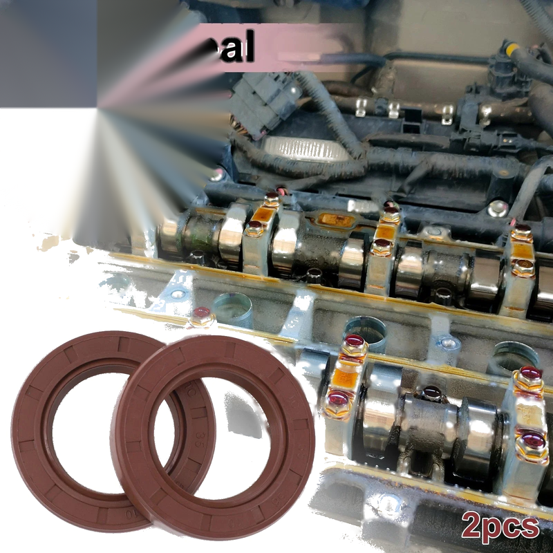 2 x Oil Seal Rotary Shaft Seal FKM Rubber 35x56x10mm Brown