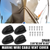 Marine Boat Transducer Cap / 2 x 2.91"x2.64" Clam Shell Vent Wire Cover Black