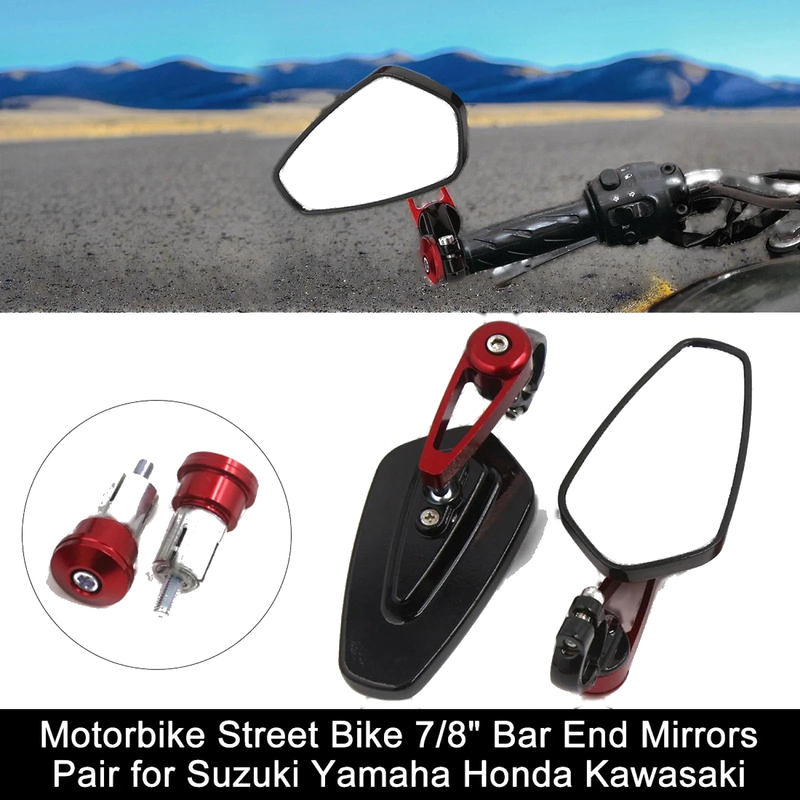 Suzuki Yamaha Honda 2 x 7/8" Bar End Mirrors