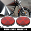 Motorcycle Bike Pair M6x1.0 Red Universal Screw Mount Warning Reflector