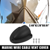 2.48"x2.28"x0.91" Marine Boat Transducer Cap Clam Shell Vent Wire Cover Black