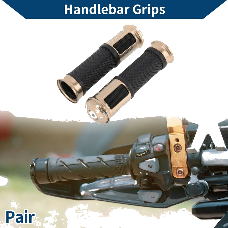 Motorcycle 23 x 25 mm Hand Grips Cover Aluminum Alloy Rubber Retro Color 1 Pair