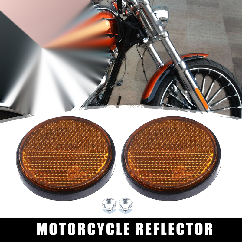 2 x M6x1.0 Orange Universal Round Screw Mount Reflective Warning Reflector